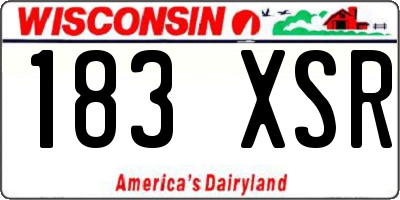 WI license plate 183XSR