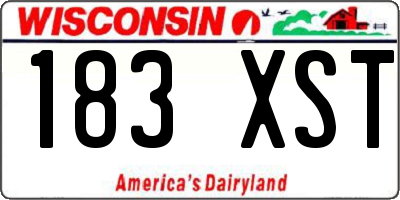 WI license plate 183XST