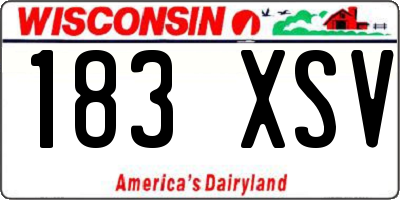 WI license plate 183XSV