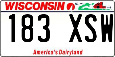 WI license plate 183XSW