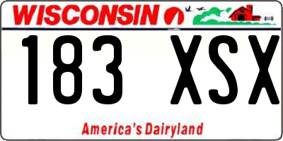 WI license plate 183XSX