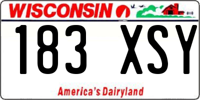 WI license plate 183XSY