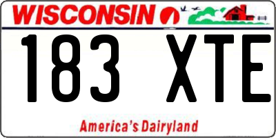 WI license plate 183XTE