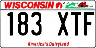 WI license plate 183XTF