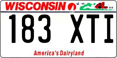 WI license plate 183XTI