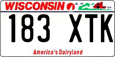 WI license plate 183XTK