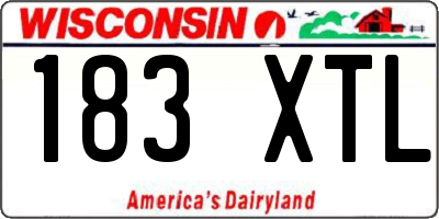 WI license plate 183XTL