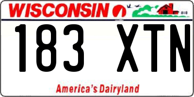 WI license plate 183XTN