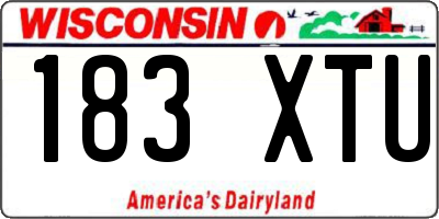 WI license plate 183XTU
