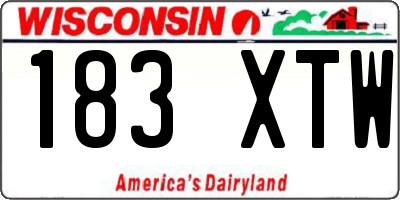 WI license plate 183XTW
