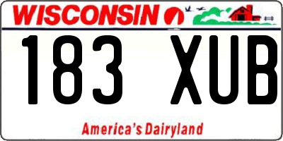 WI license plate 183XUB