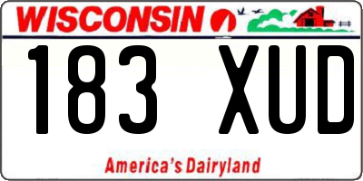 WI license plate 183XUD