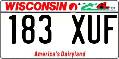WI license plate 183XUF