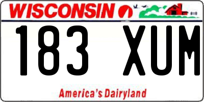 WI license plate 183XUM