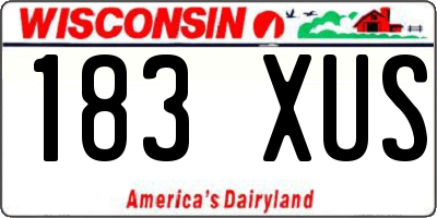 WI license plate 183XUS