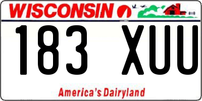 WI license plate 183XUU