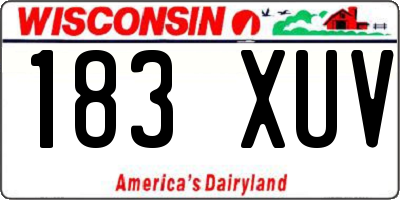 WI license plate 183XUV