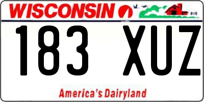 WI license plate 183XUZ