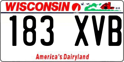 WI license plate 183XVB
