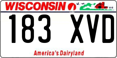 WI license plate 183XVD