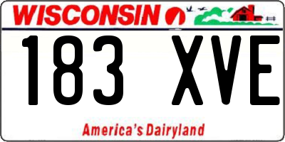 WI license plate 183XVE
