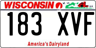 WI license plate 183XVF