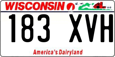 WI license plate 183XVH