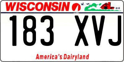 WI license plate 183XVJ