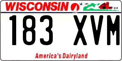 WI license plate 183XVM