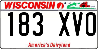WI license plate 183XVO