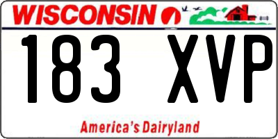 WI license plate 183XVP