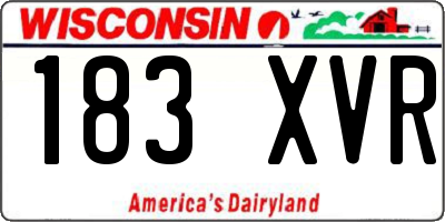 WI license plate 183XVR