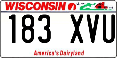 WI license plate 183XVU