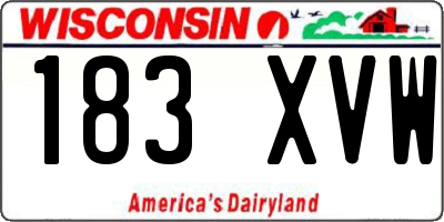 WI license plate 183XVW