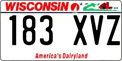 WI license plate 183XVZ