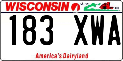 WI license plate 183XWA