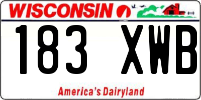 WI license plate 183XWB