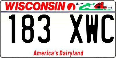 WI license plate 183XWC
