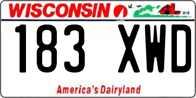 WI license plate 183XWD