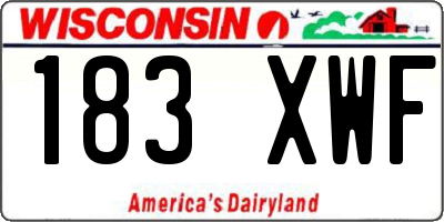 WI license plate 183XWF