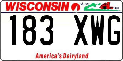 WI license plate 183XWG