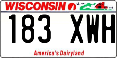 WI license plate 183XWH