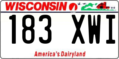 WI license plate 183XWI