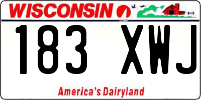 WI license plate 183XWJ