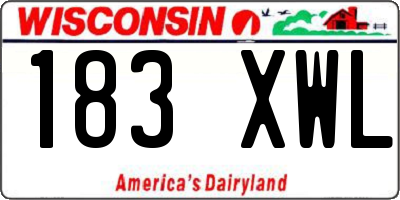 WI license plate 183XWL