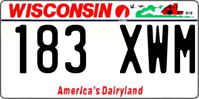 WI license plate 183XWM