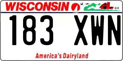 WI license plate 183XWN