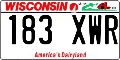 WI license plate 183XWR