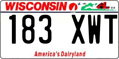 WI license plate 183XWT