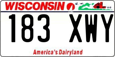 WI license plate 183XWY